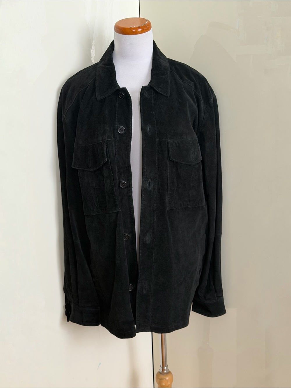 Vintage Rainforest Genuine Suede Shirt Utility Jacket sz S